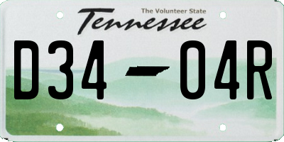 TN license plate D3404R