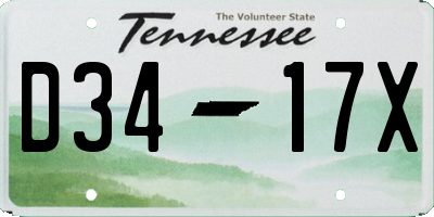 TN license plate D3417X