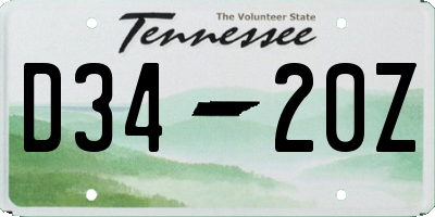 TN license plate D3420Z