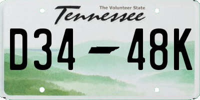 TN license plate D3448K