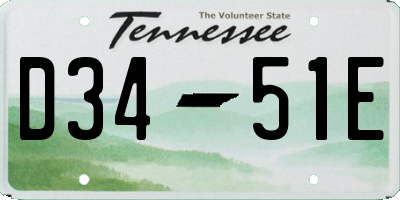 TN license plate D3451E