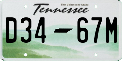 TN license plate D3467M