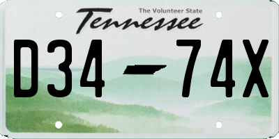 TN license plate D3474X