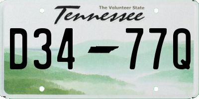 TN license plate D3477Q