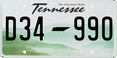 TN license plate D3499O