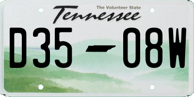 TN license plate D3508W