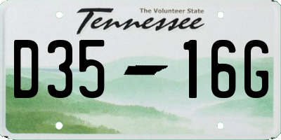 TN license plate D3516G