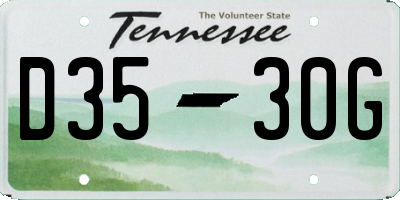 TN license plate D3530G