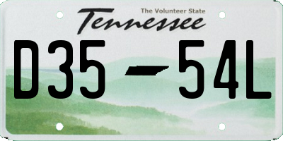 TN license plate D3554L