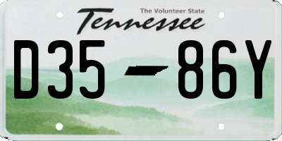 TN license plate D3586Y