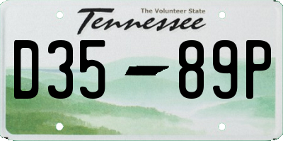 TN license plate D3589P