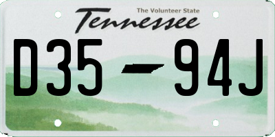 TN license plate D3594J