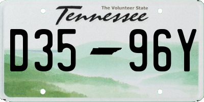TN license plate D3596Y