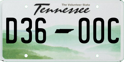 TN license plate D3600C