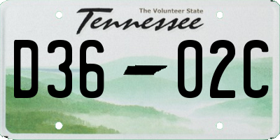 TN license plate D3602C