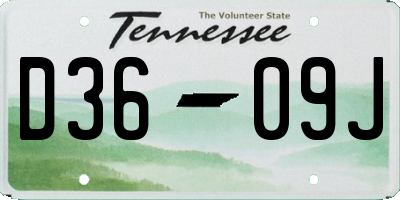TN license plate D3609J