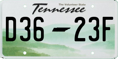 TN license plate D3623F