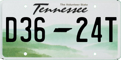 TN license plate D3624T