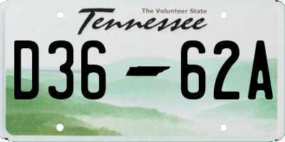 TN license plate D3662A