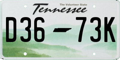TN license plate D3673K