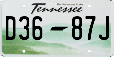 TN license plate D3687J