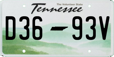 TN license plate D3693V