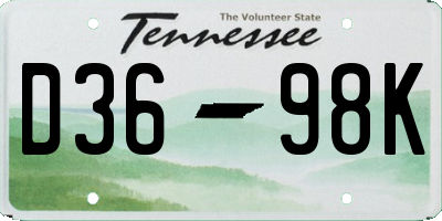 TN license plate D3698K