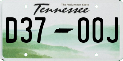 TN license plate D3700J