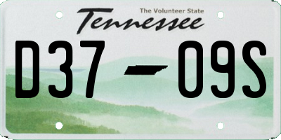 TN license plate D3709S