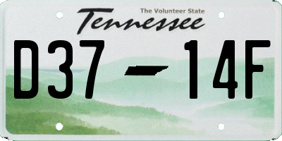 TN license plate D3714F