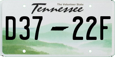 TN license plate D3722F