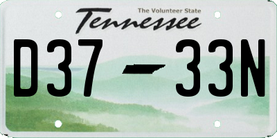 TN license plate D3733N
