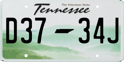 TN license plate D3734J