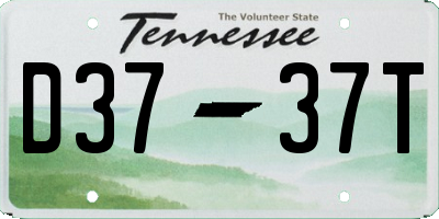 TN license plate D3737T