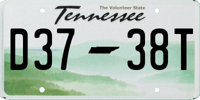 TN license plate D3738T