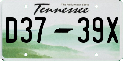 TN license plate D3739X