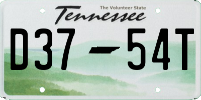 TN license plate D3754T