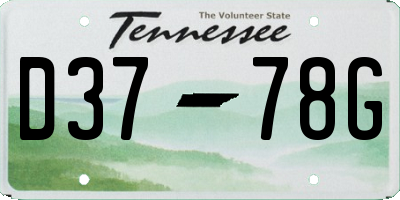 TN license plate D3778G