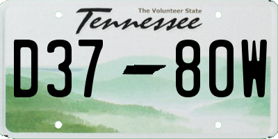 TN license plate D3780W