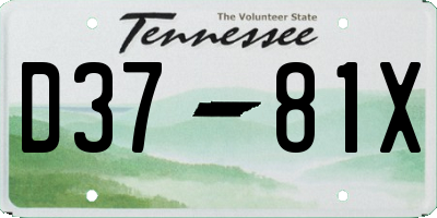 TN license plate D3781X