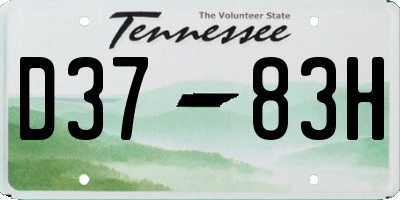 TN license plate D3783H