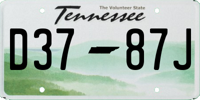 TN license plate D3787J