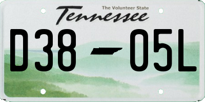 TN license plate D3805L