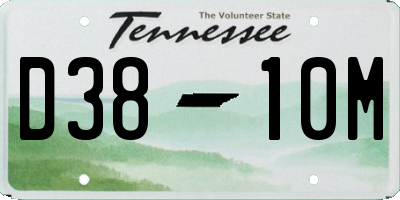TN license plate D3810M