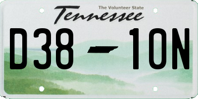 TN license plate D3810N