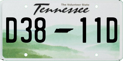 TN license plate D3811D