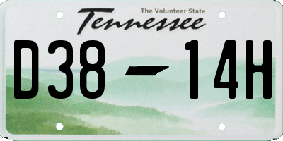 TN license plate D3814H