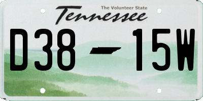 TN license plate D3815W