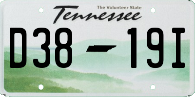 TN license plate D3819I