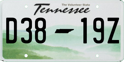 TN license plate D3819Z